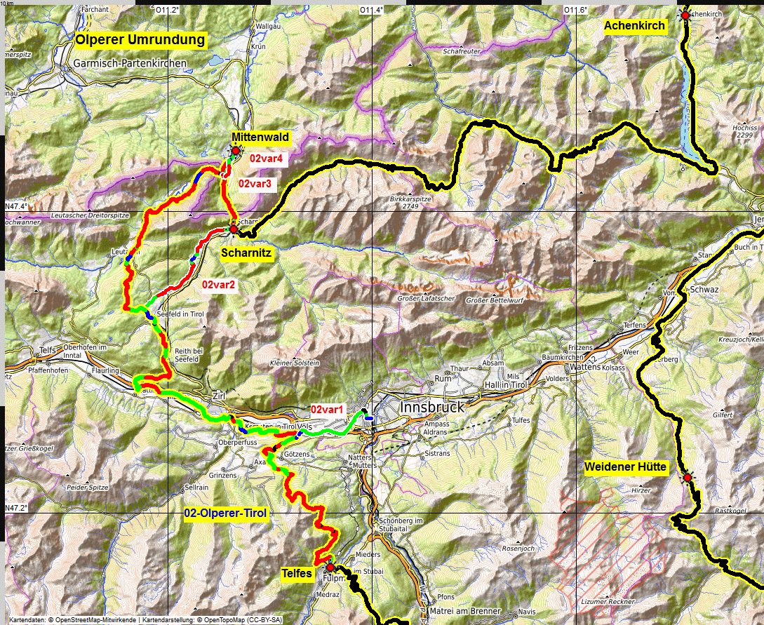 Olperer Umrundung Tag 2 02 map olperer umrundung