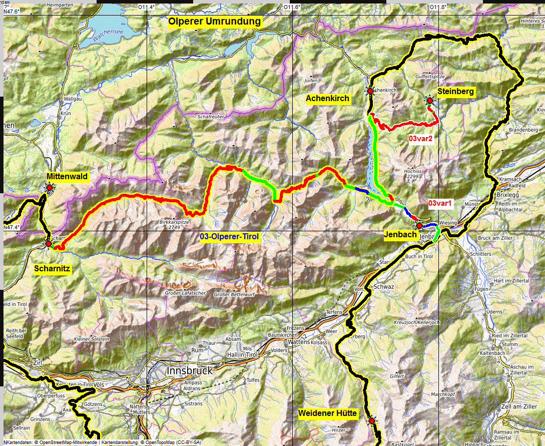 Olperer Umrundung Tag 3 03 map olperer umrundung