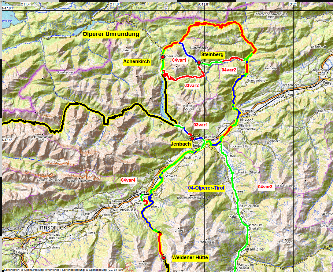 Olperer Umrundung Tag 4 04 map olperer umrundung