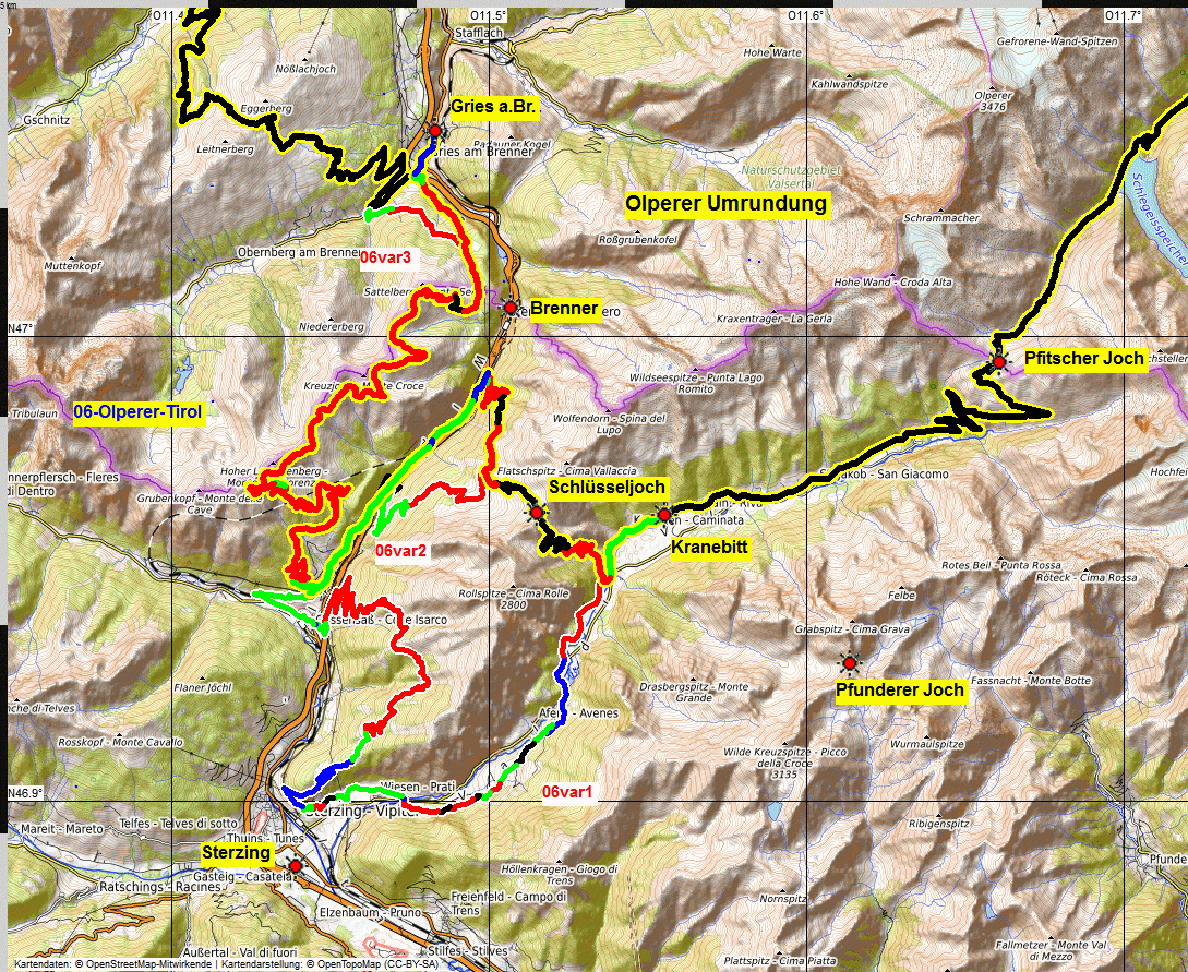 Olperer Umrundung Tag 6 06 map olperer umrundung