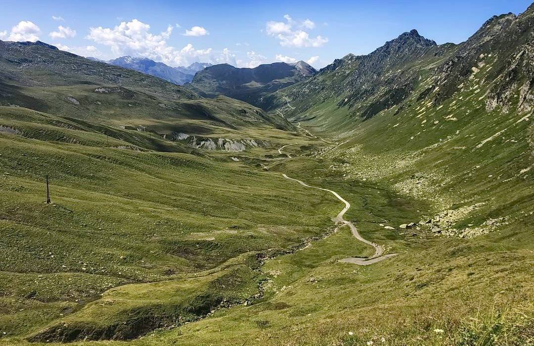 Blick von der Heilbronner Hütte zur Silvretta-Gruppe