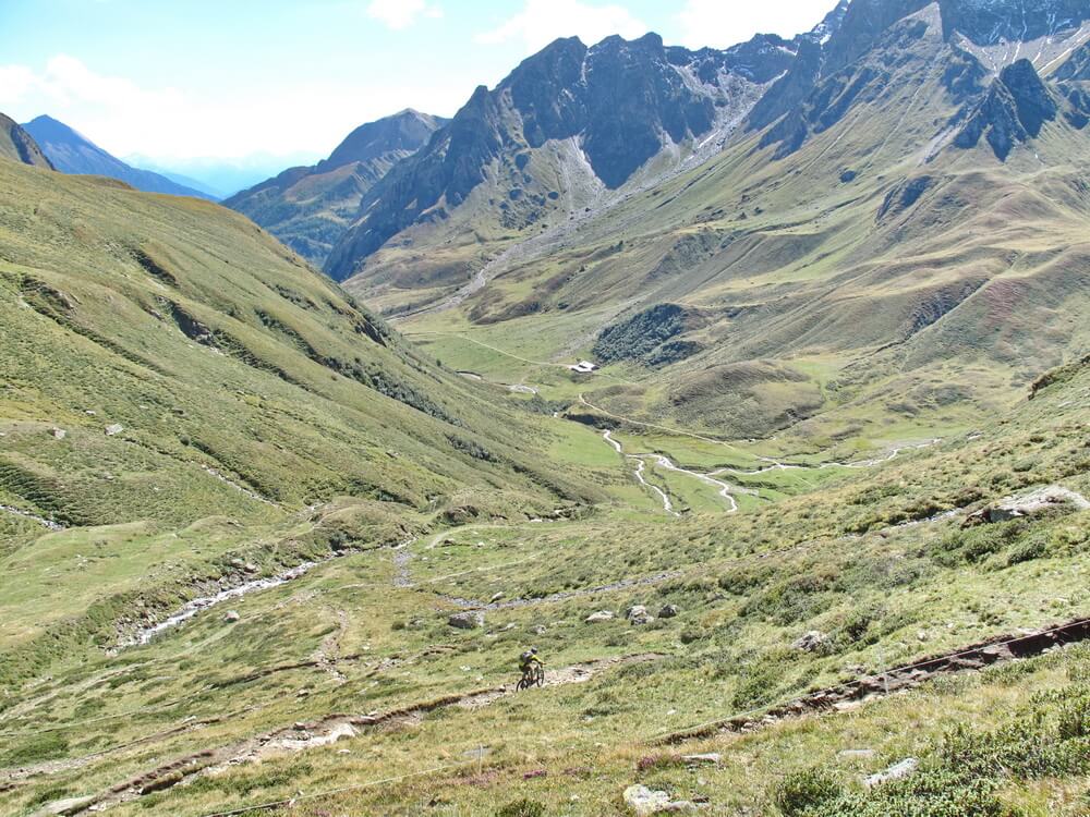 Abfahrt am Pfunderer Joch Weitenbergalm in Sicht