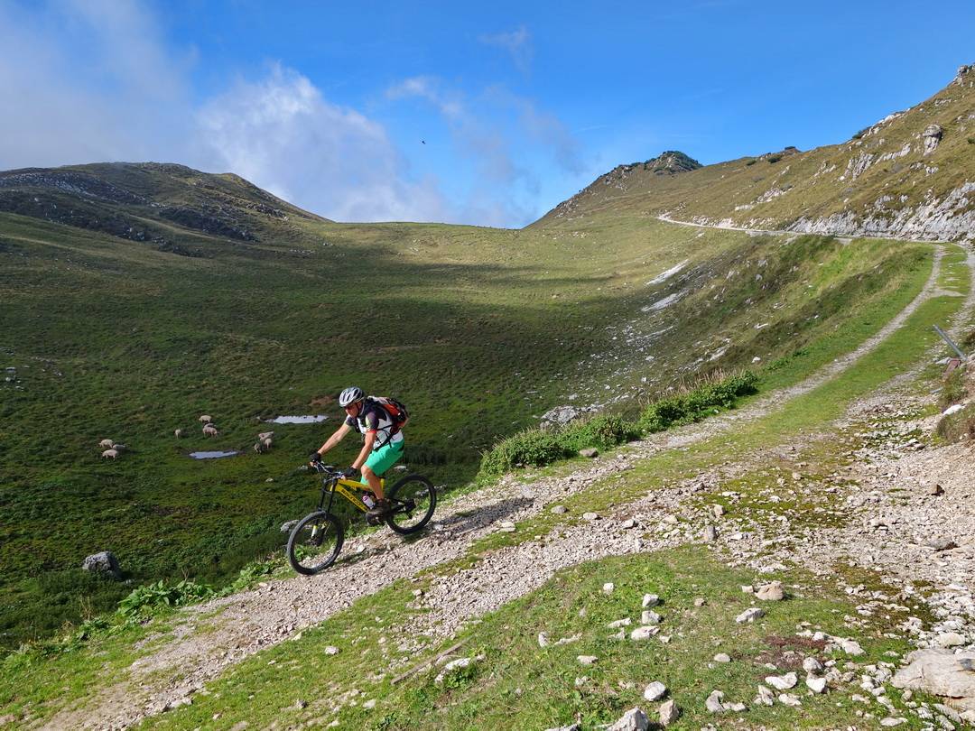 Abfahrt zur Malga Tombea