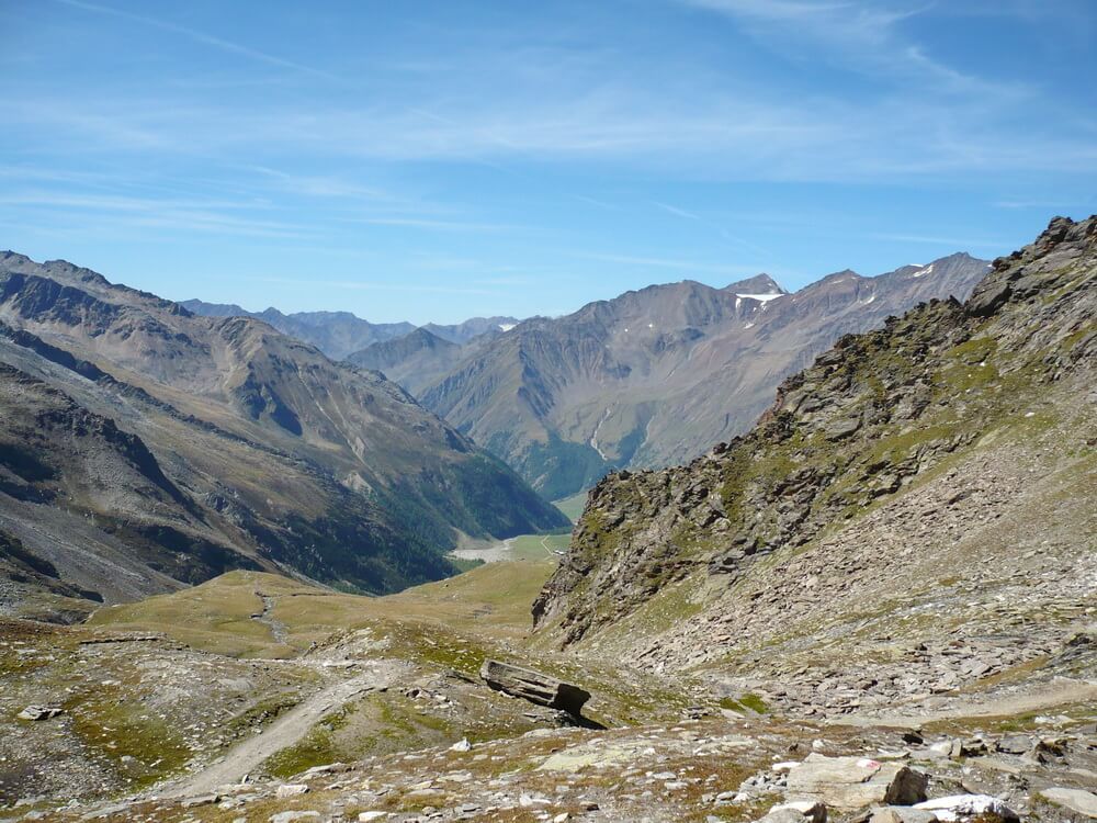 Blick vom Eisjöchl ins Pfossental