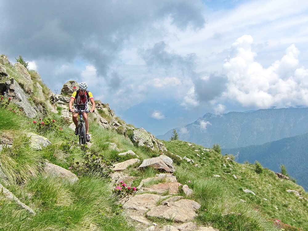 Verblockter Trail zur Bocchetta di Trona