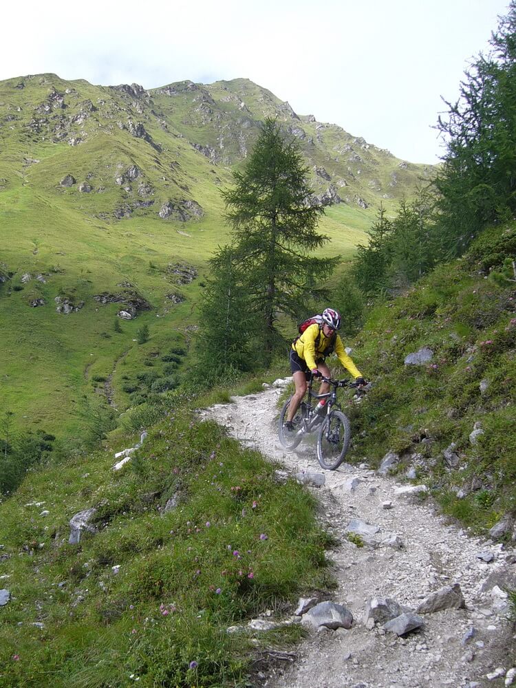 Historisches Bild der alten Trailabfahrt vom Tuxer Joch