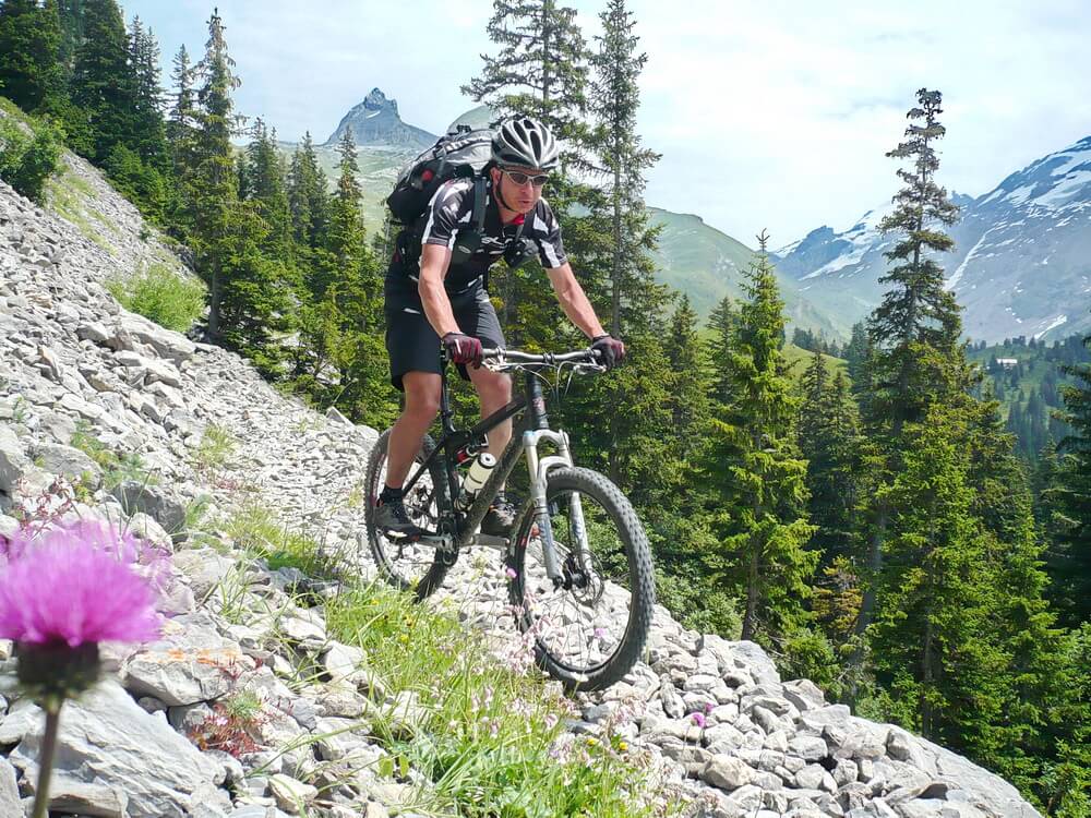 Trail zur Baumgartenalm, hoch über dem Gental 