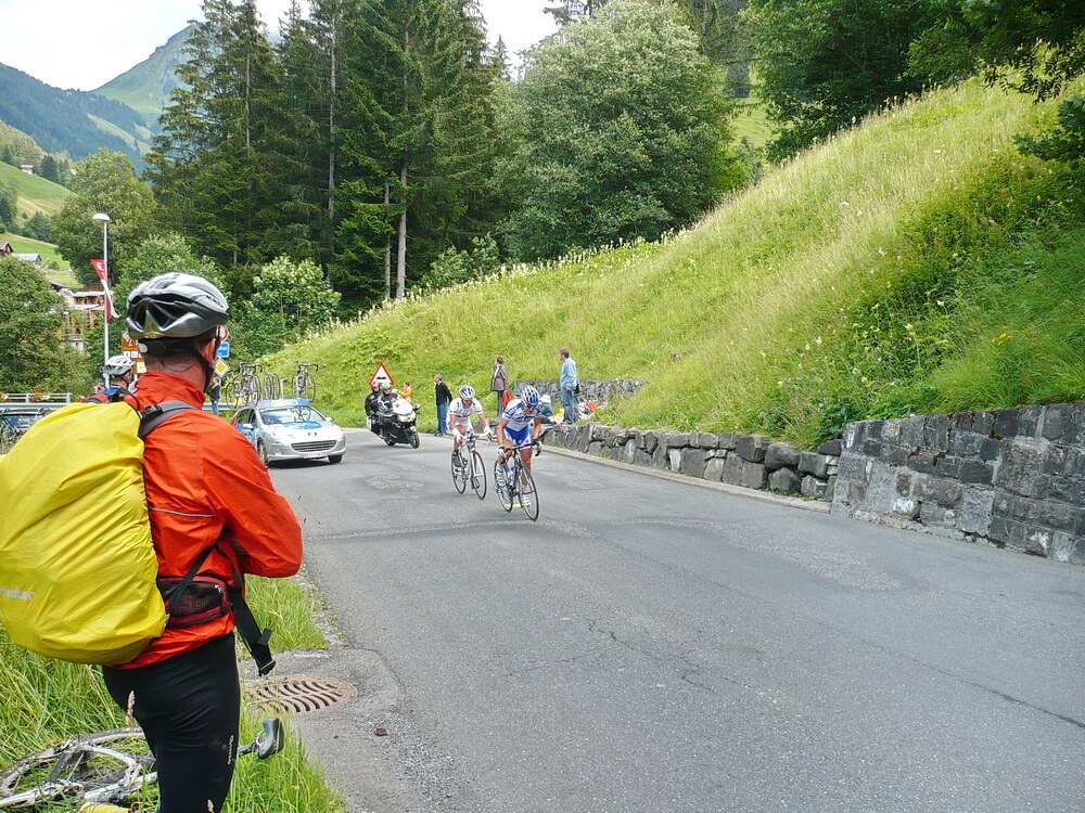 Begegnung mit der Tour de France in L'Evitaz