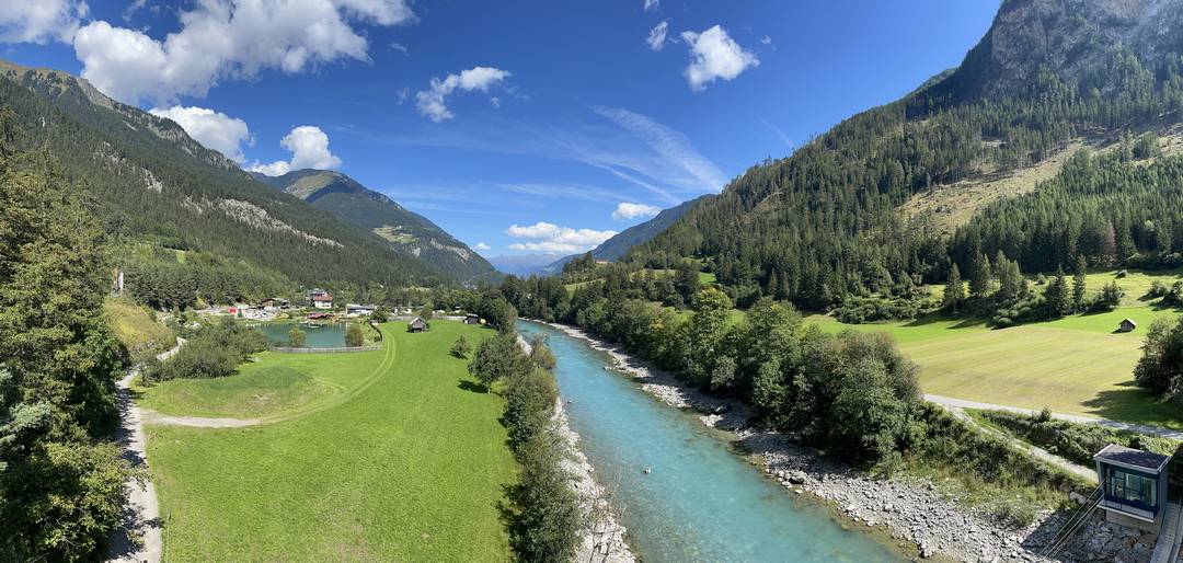 Kajetansbrucke Blick von der Kajetansbrücke in Richtung Pfunds