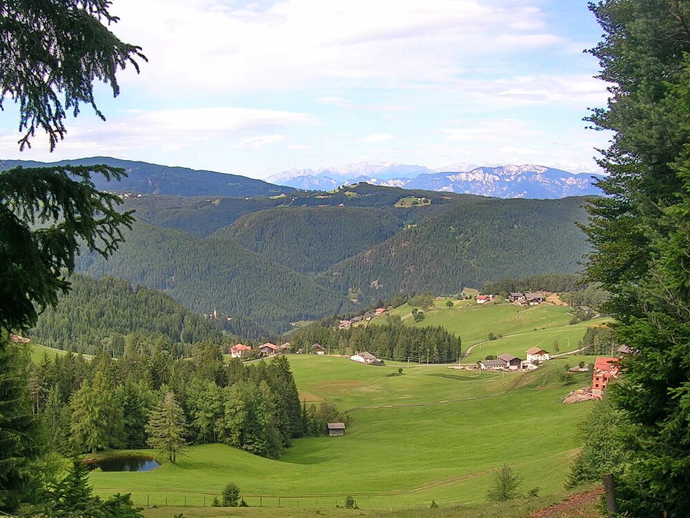Auf dem Weg immer wieder Blicke in die Dolomiten