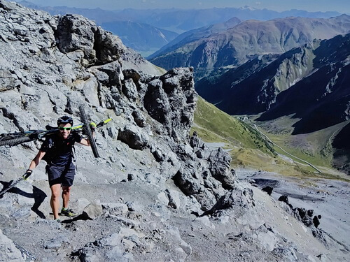 Tragepassage am Piz Umbrail