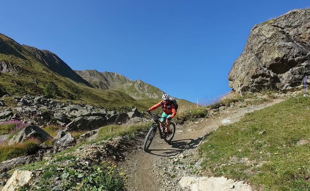 Trailabfahrt im Samnaun-Tal